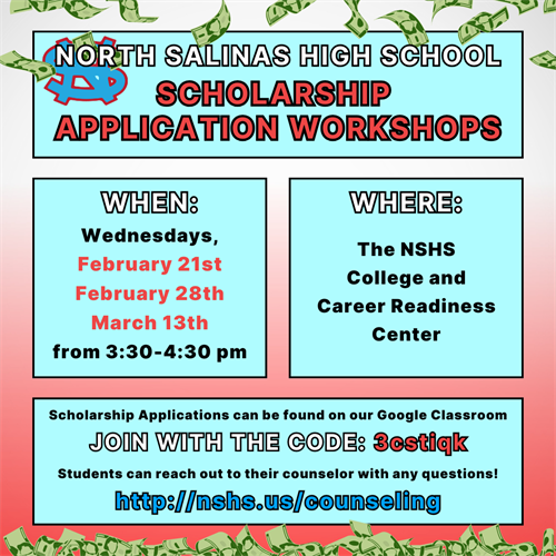 NSHS Scholarship Application Workshops in February and March 2024